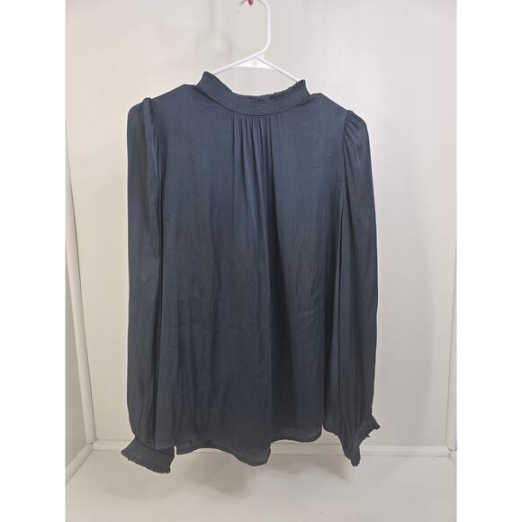 Current Air Los Angeles Women’s Blouse Size M Dark Green Long Sleeve - Picture 1 of 3